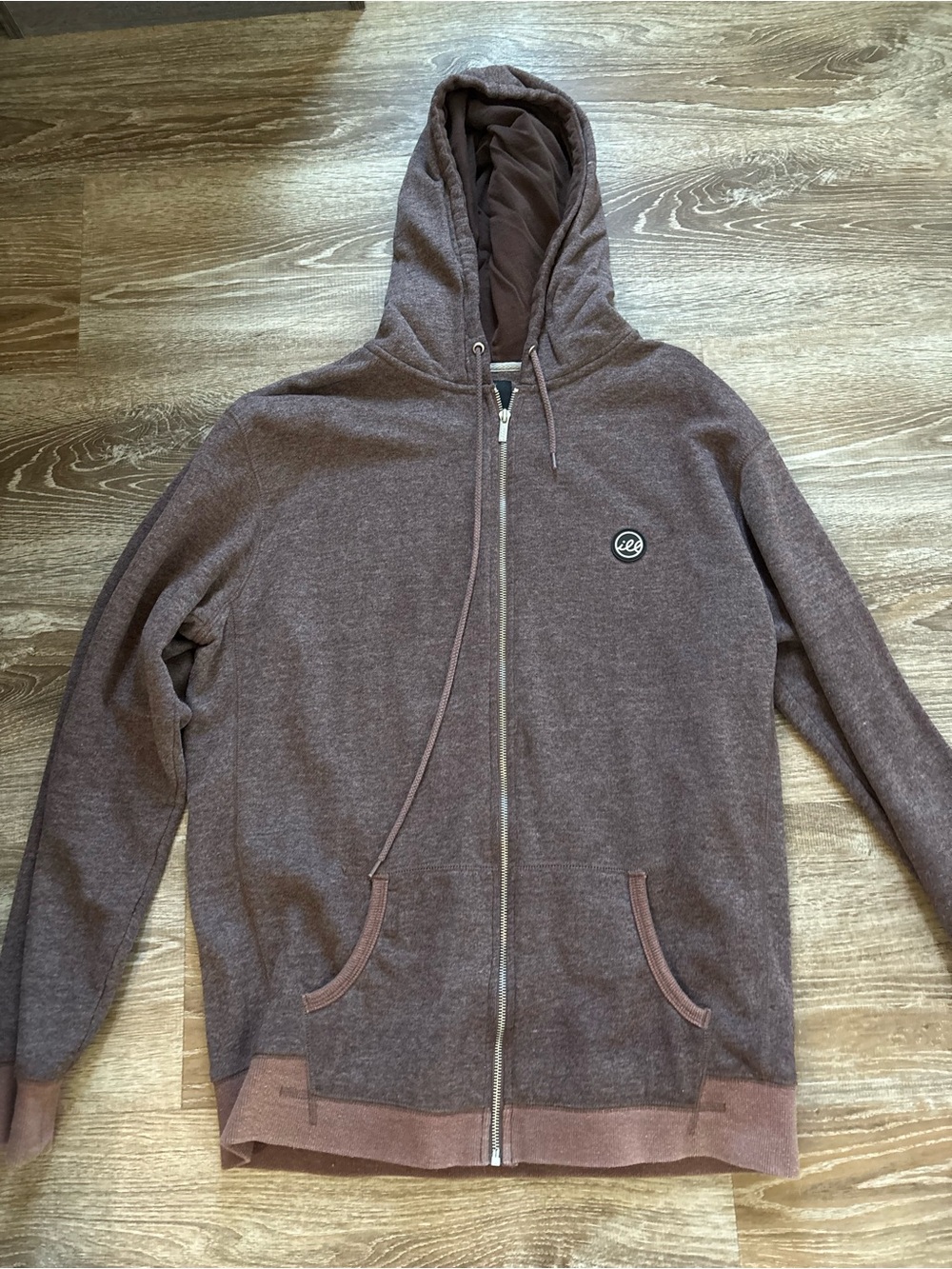 Men's ILLEST Zip-Up Hooded Sweater in Brown